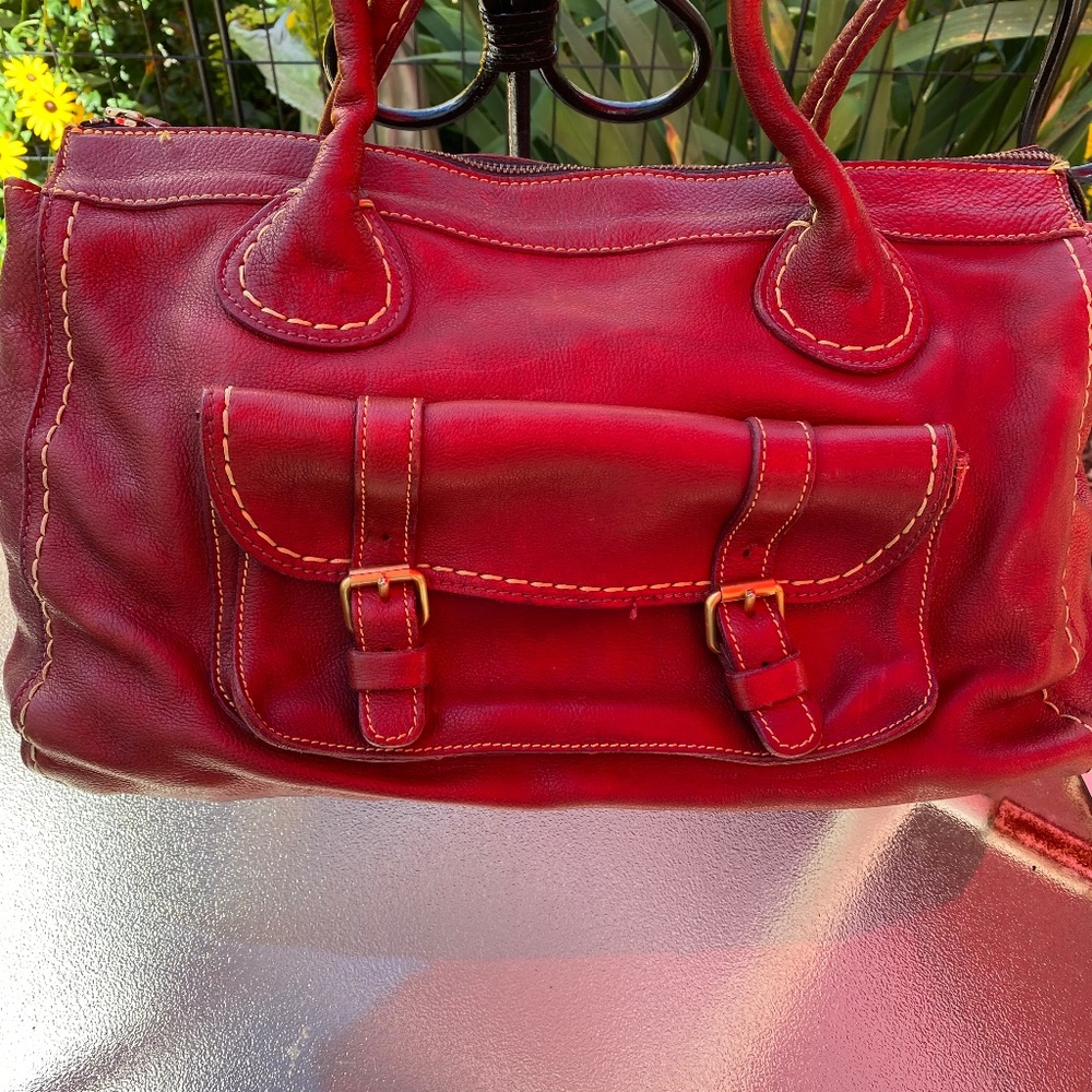 Rustic Red Leather bag from Roots